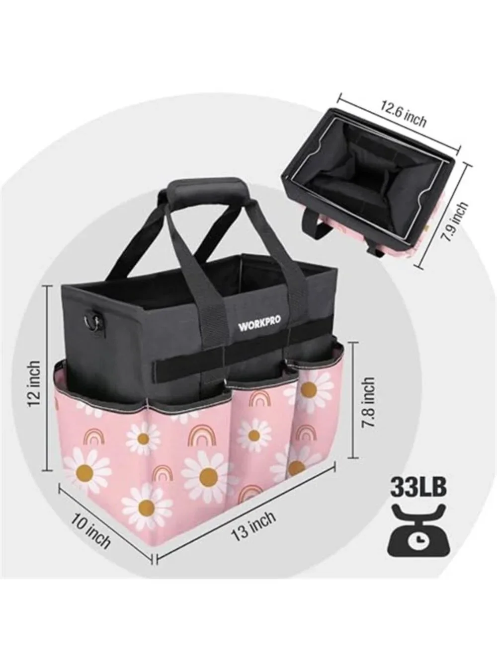 Garden Tool Bag Organizer Heavy Duty Gardening Tote Storage Bag With Pockets